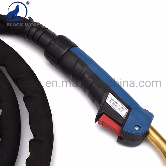 Antorcha de soldadura portátil Euro Black Wolf MB501d MIG CO2 refrigerada por agua para tipo Binzel con cable sólido